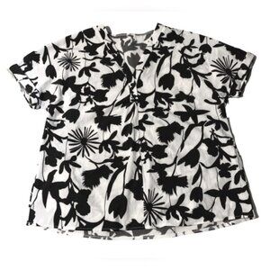 SHEIN Black and White Floral Shirt
